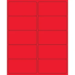 Tape Logic ® Rectangle Laser Labels, 4" x 2", Fluorescent Red, 1000/Case (LL178RD)* Address Labels