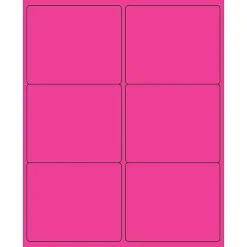 Tape Logic ® Rectangle Laser Labels, 4" x 3 1/3", Fluorescent Pink, 600/Case (LL180PK)* Address Labels