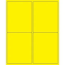 Tape Logic ® Rectangle Laser Labels, 4" x 5", Fluorescent Yellow, 400/Case (LL181YE)* Address Labels