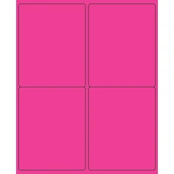Tape Logic ® Rectangle Laser Labels, 4" x 5", Fluorescent Pink, 400/Case (LL181PK)* Address Labels