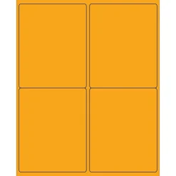 Tape Logic ® Rectangle Laser Labels, 4" x 5", Fluorescent Orange, 400/Case (LL181OR)* Address Labels