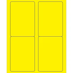 Tape Logic ® Rectangle Laser Labels, 3 1/2" x 5", Fluorescent Yellow, 400/Case (LL176YE)* Address Labels