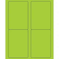 Tape Logic ® Rectangle Laser Labels, 3 1/2" x 5", Fluorescent Green, 400/Case (LL176GN)* Address Labels