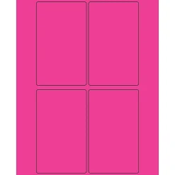 Tape Logic ® Rectangle Laser Labels, 3" x 5", Fluorescent Pink, 400/Case (LL175PK)* Address Labels