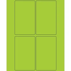 Tape Logic ® Rectangle Laser Labels, 3" x 5", Fluorescent Green, 400/Case (LL175GN)* Address Labels
