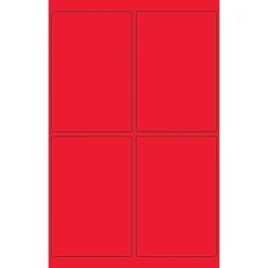 Tape Logic ® Rectangle Laser Labels, 4" x 6", Fluorescent Red, 400/Case (LL186RD)
