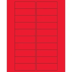 Tape Logic Rectangle Laser Labels, 3" x 1", Fluorescent Red, 2000/Case (LL174RD)