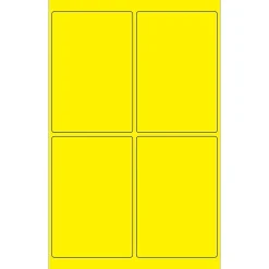 Tape Logic ® Rectangle Laser Labels, 4" x 6", Fluorescent Yellow, 400/Case (LL186YE) New