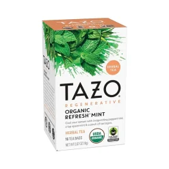 Tea<Tazo Refresh Mint Herbal Tea, Tea Bag, 0.67 Oz., 16/Box (10794522003508)
