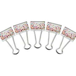 Teacher Created Resources Confetti Medium Binder Clips, .5" Capacity, White Polka Dots, 24 Clips/Pack, 3 Packs/Bundle (TCR20857) Outlet
