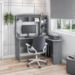 Sale 47" L-Shaped Desk, Gray (RTA-8410-GRY) Office Desks