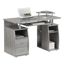 Complete Computer Workstation Desk With Storage, Gray (RTA-8211-GRY) Corner Desks