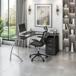 Modern L-Shaped Computer Desk with File Cabinet, Espresso (RTA-4804L-ES) Corner Desks