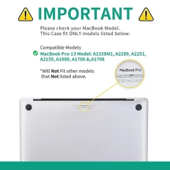 TechProtectus Laptop Case with Keyboard Cover and Screen Protector, Black, Plastic (TP-BK-K-MP13M1)