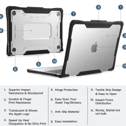 TechProtectus Rugged Laptop Sleeve with Keyboard Cover for Apple 13.6 Macbook Air 2022 M2, Clear (TP-RCL-MA13M2)