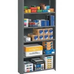 ® Closed Commercial Steel Shelving, 6-Shelf, Medium Gray, 75Hx36Wx12"D Bookcases