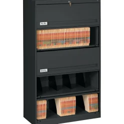 Discount Closed Fixed Shelf Lateral File, Black, 5-Shelf, 63 1/2"H File Cabinets