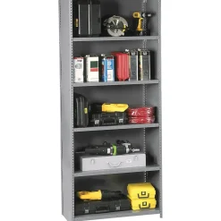 Clearance Closed Starter 6-Shelf Shelving Unit, Supports 4,500 lb., Medium Grey, 87"H x 36"W x 12"D (TNN-QC63612SMGY) Shelving
