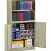 Sale Combination Bookcase and Cabinet, Putty, 6-Shelf, 1 Closet, 72"H Storage Cabinets
