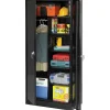 Clearance Deluxe Combination Storage Cabinet, 6-Shelf, 1 Closet, Black, 78"H x 36"W x 18"D Storage Cabinets