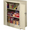 Clearance Deluxe Counter-Height Storage Cabinet with Double Hinge Doors, 3-Shelf, Putty, 42"H x 36"W x 18"D Storage Cabinets