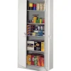 Best Deluxe Storage Cabinet with Double Hinge Doors, 5-Shelf, Light Grey, 78"H x 36"W x 18"D Storage Cabinets