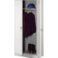 Online Deluxe Wardrobe Storage Cabinet with Double Hinge Doors, 1-Shelf, 1 Closet, Light Grey, 78"H x 36"W x 24"D Storage Cabinets