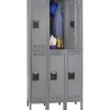 Sale Double Tier Locker with Legs, 3 Units, 6 Lockers, Medium Grey, 78"H x 36"W x 18"D Storage Cabinets