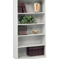 Outlet 66"H 5-Shelf Welded Bookcase, Light Grey (TNN-B66LGY) Bookcases