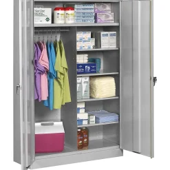 Discount ® Jumbo Combination Steel Storage Cabinet, Light Gray, 78H x 48W x 24"D Storage Cabinets