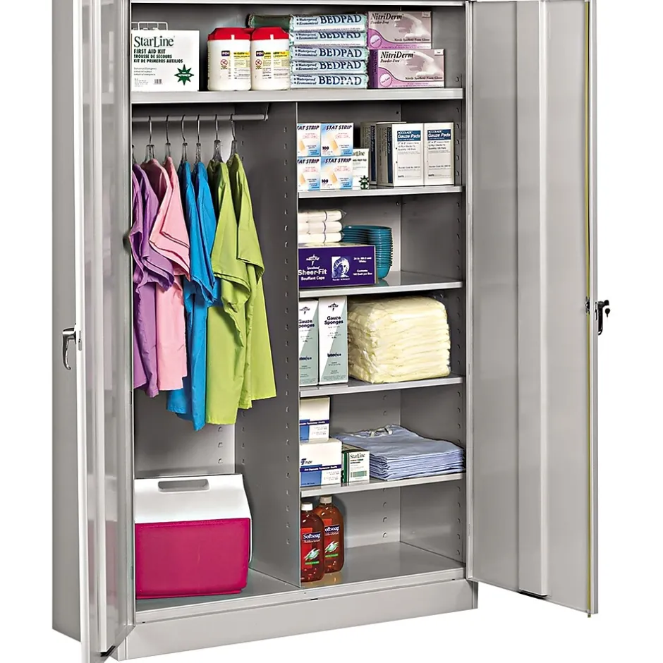 Hot ® Jumbo Combination Steel Storage Cabinet, Light Gray, 78H x 48W x 24"D Storage Cabinets