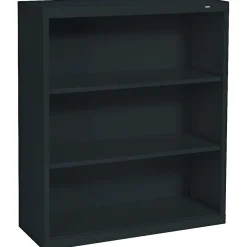 Outlet Metal 3-Shelf Bookcase, 40" x 34.5" x 13.5", Black (100615) Bookcases