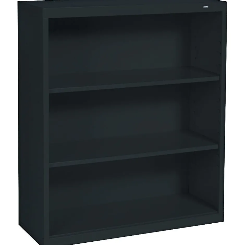 Outlet Metal 3-Shelf Bookcase, 40" x 34.5" x 13.5", Black (100615) Bookcases