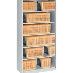 Open Fixed Shelf Lateral File, Light Gray, 6-Shelf, 75 1/4"H File Cabinets