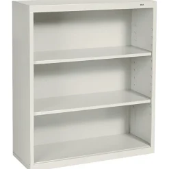 Clearance 3-Shelf 40"H Metal Bookcase, Putty (110058) Bookcases