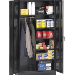 Outlet Standard Combination Cabinet, 6-Shelf, 1 Closet, Black, 72"H x 36"W x 24"D Storage Cabinets