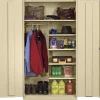 Clearance Standard Combination Cabinet with Double Hinge Doors, 6-Shelf, 1 Closet, Putty, 72"H x 36"W x 24"D Storage Cabinets