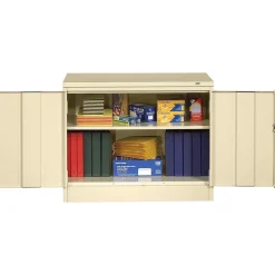 Standard Desk-Height Storage Cabinet with Double Hinge Doors, 2-Shelf, Putty, 30"H x 36"W x 18"D Storage Cabinets