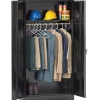 Clearance Standard Wardrobe Cabinet, 1-Shelf and Coat Rod, Black, 72"H x 36"W x 24"D Storage Cabinets