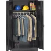 Best Standard Wardrobe Cabinet with Double Hinge Doors, 1-Shelf, 1 Closet, Black, 72"H x 36"W x 18"D Storage Cabinets