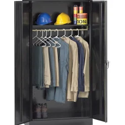 Best Standard Wardrobe Cabinet with Double Hinge Doors, 1-Shelf, 1 Closet, Black, 72"H x 36"W x 18"D Storage Cabinets