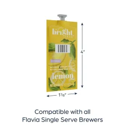 Keurig K-Cups<Bright Tea THE CO. Lemon Herbal Tea FLAVIA Freshpacks, 100/Carton (B502)