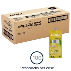 Keurig K-Cups<Bright Tea THE CO. Lemon Herbal Tea FLAVIA Freshpacks, 100/Carton (B502)
