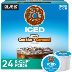 Keurig K-Cups<The Original Donut Shop Iced Duos Cookies + Caramel Iced Coffee Keurig® K-Cup® Pods, Medium Roast, 24/Box (5000373021)
