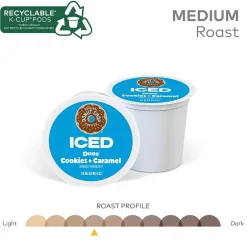 Keurig K-Cups<The Original Donut Shop Iced Duos Cookies + Caramel Iced Coffee Keurig® K-Cup® Pods, Medium Roast, 96/Carton (5000373021CT)