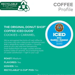 Keurig K-Cups<The Original Donut Shop Iced Duos Cookies + Caramel Iced Coffee Keurig® K-Cup® Pods, Medium Roast, 96/Carton (5000373021CT)