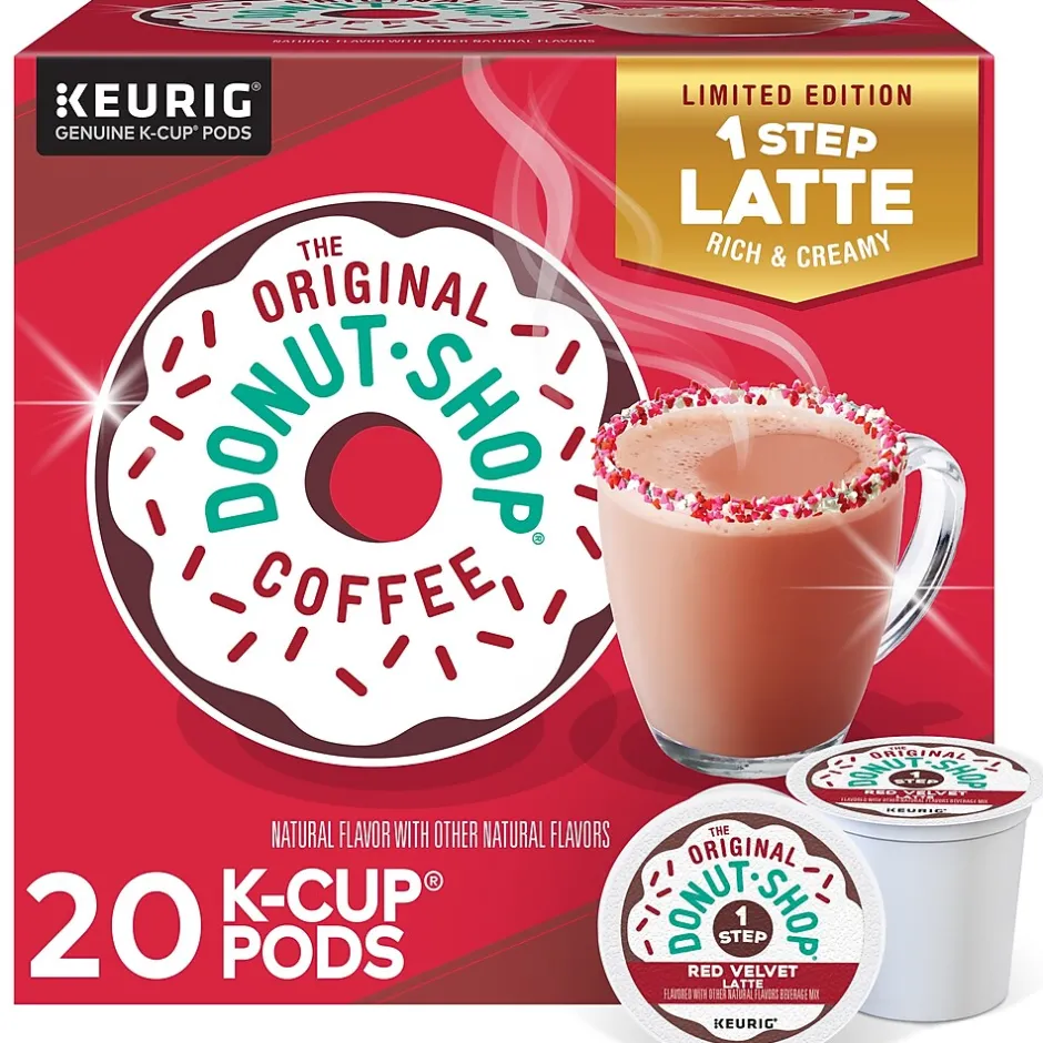 Keurig K-Cups<The Original Donut Shop One-Step Red Velvet Latte Coffee, Keurig® K-Cup® Pod, Dark Roast, 20/Box (5000362053)