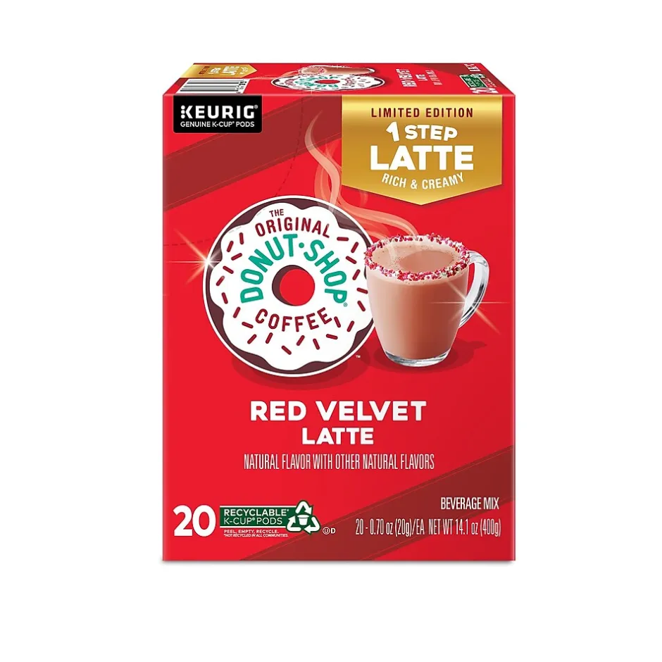 Keurig K-Cups<The Original Donut Shop One-Step Red Velvet Latte Coffee, Keurig® K-Cup® Pod, Dark Roast, 20/Box (5000362053)