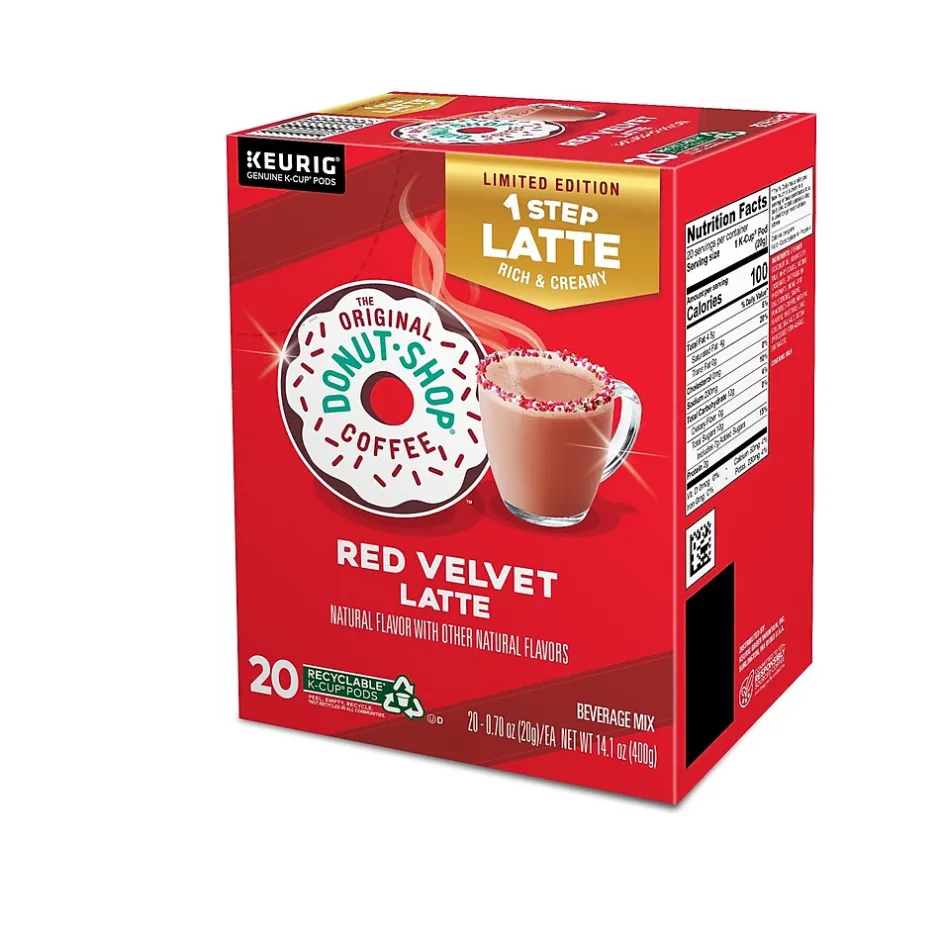 Keurig K-Cups<The Original Donut Shop One-Step Red Velvet Latte Coffee, Keurig® K-Cup® Pod, Dark Roast, 20/Box (5000362053)