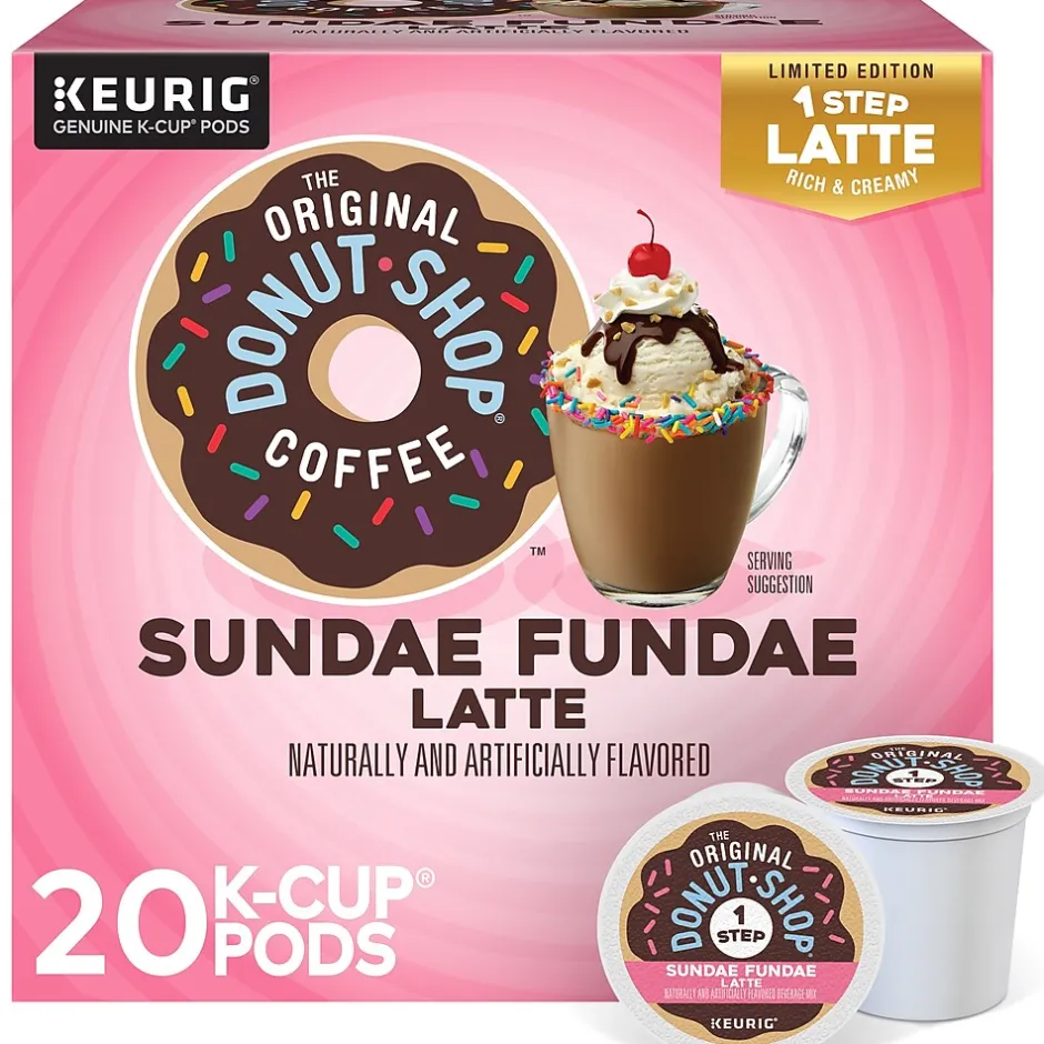 Keurig K-Cups<The Original Donut Shop One-Step Sundae Fundae Latte Coffee Keurig® K-Cup® Pods, Dark Roast, 20/Box (5000366594)
